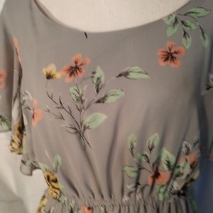 Torrid, Grey floral skater dress